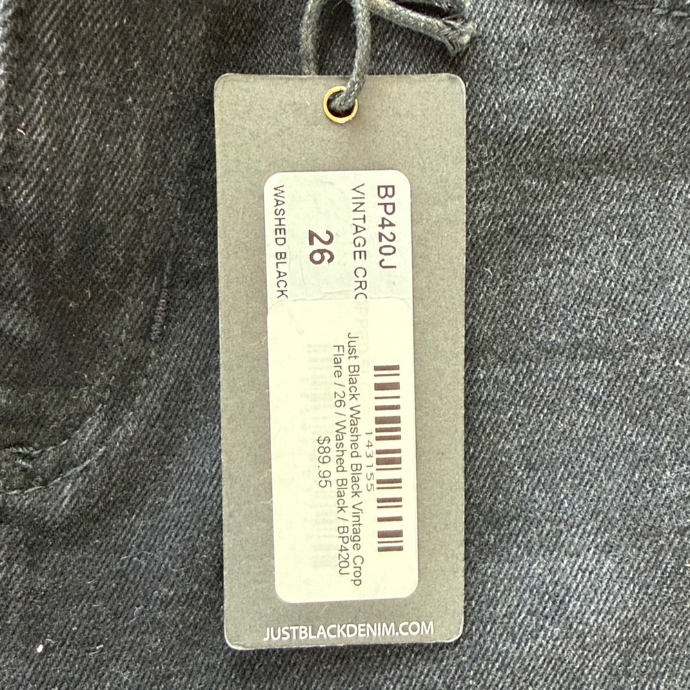 Just Black Denim - Washed Black Vintage Crop
Flare - BP420J - women’s size 26 - Picture 6 of 12